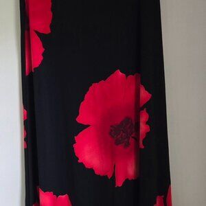 Black and red floral dress